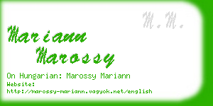 mariann marossy business card